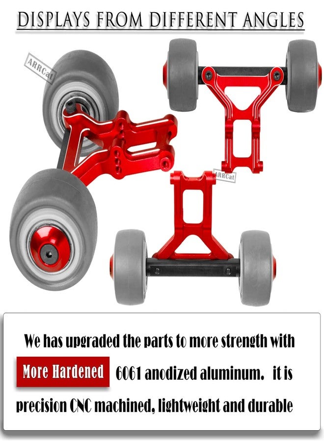 ARRCat Aluminum Wheelie Bar Set Upgrades Part for Typhon 6S BLX,Outcast 6S BLX,Kraton 6S BLX,Talion 6S BLX,Notorious 6S BLX,ARRCat Hops Up Upgrades Part,Replace AR320366 (Red) - Image 3
